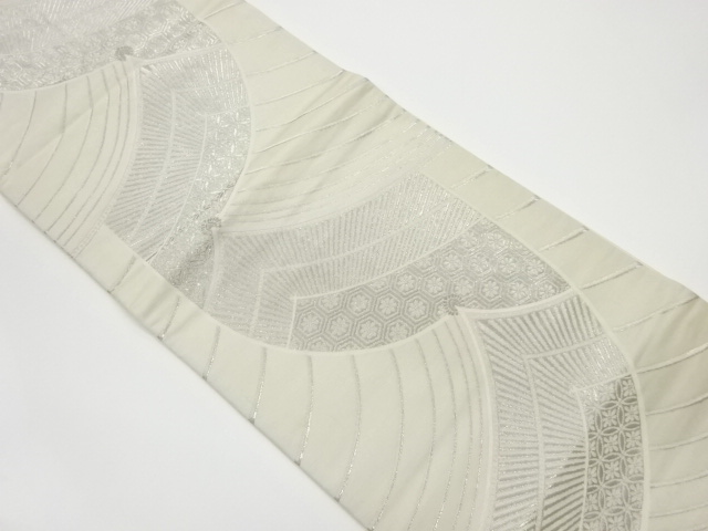 JAPANESE KIMONO / VINTAGE FUKURO OBI / WOVEN SHIPPO PATTERN & KIKU